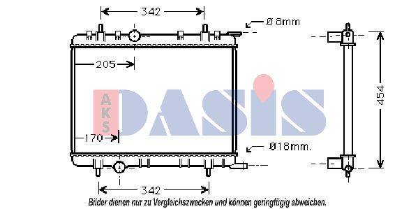 AKS DASIS Радиатор, охлаждение двигателя 061130N